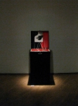 Title: Memory box 1, Medium: Wooden box embedded with
photographs, threads, nails, gauze & acrylic colors
, Size: 24 x 24 x 6.5 inches, Year: 2007