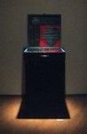 Title: Memory Box 6, Medium: Wooden box embedded with photographs, threads, nails, gauze and acrylic colours, Size: 24 x 24 x 6.5 inches, Year: 2018